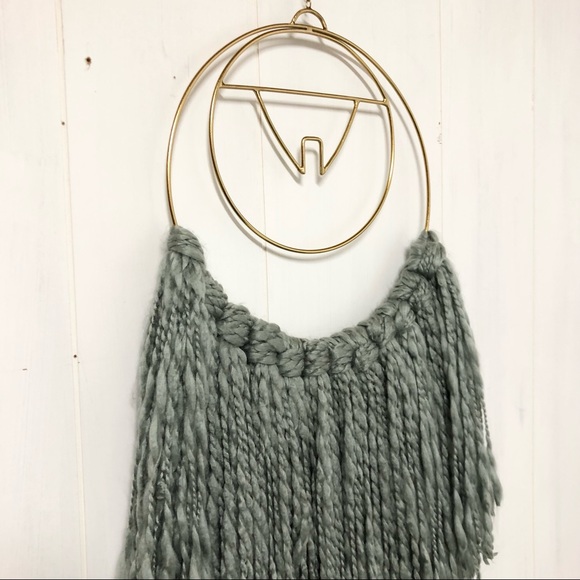 Yarn and Gold Tone Metal Wall Hanging - Picture 6 of 10